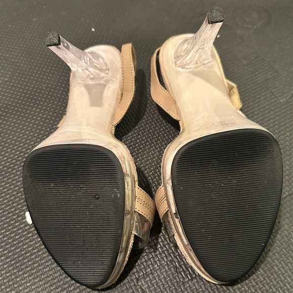 Chic Tan and Clear Strap Heels - Picture 3 of 3